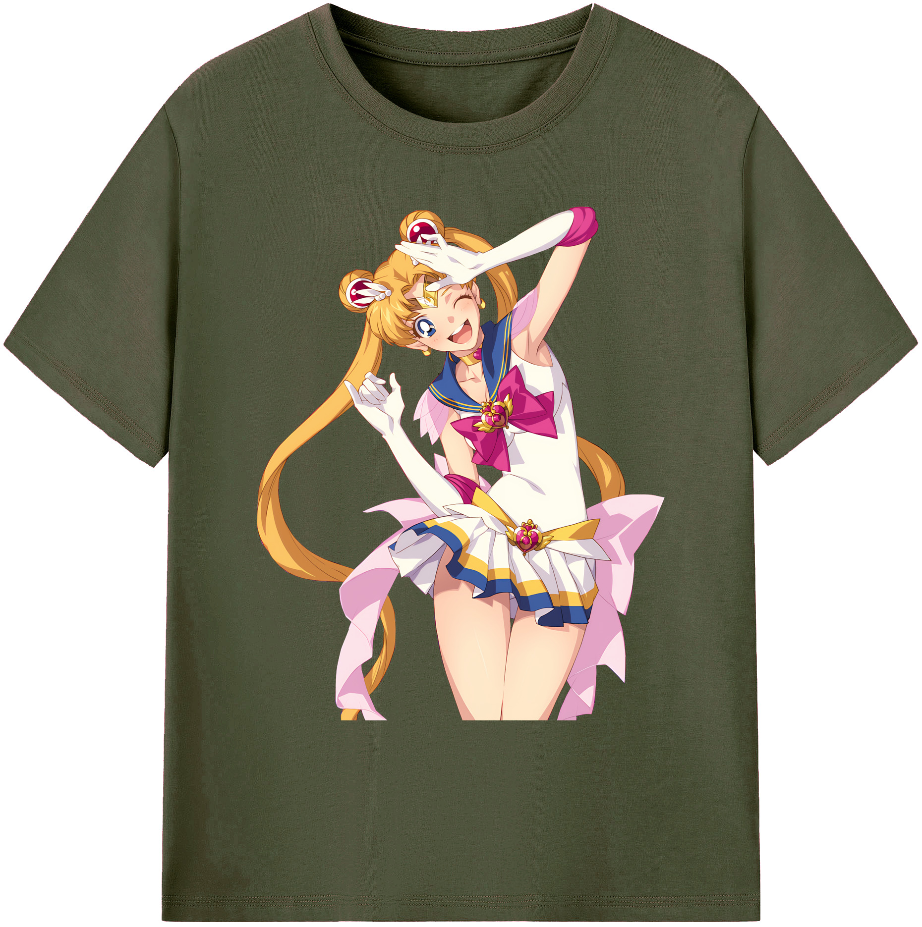 （画像用） 美少女戦士セーラームーン 月野 うさぎ つきの うさぎ Sailor Moon Tsukino Usagi 綿100％ メンズ半袖Tシャツ｜肌触りやわらか＆通気性